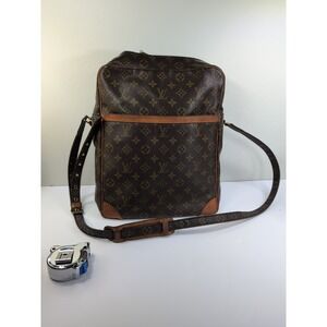 Louis Vuitton Vintage Danube GM Monogram Canvas Cross Body Bag Brown REPAIRED